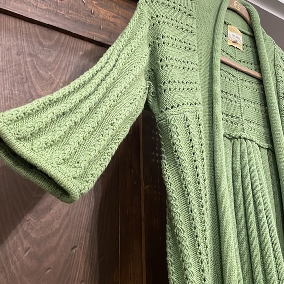 Fossil Women’s 3/4 Sleeve Green Knit Cardigan 50% Modern 50% Vintage Size L - Picture 2 of 6